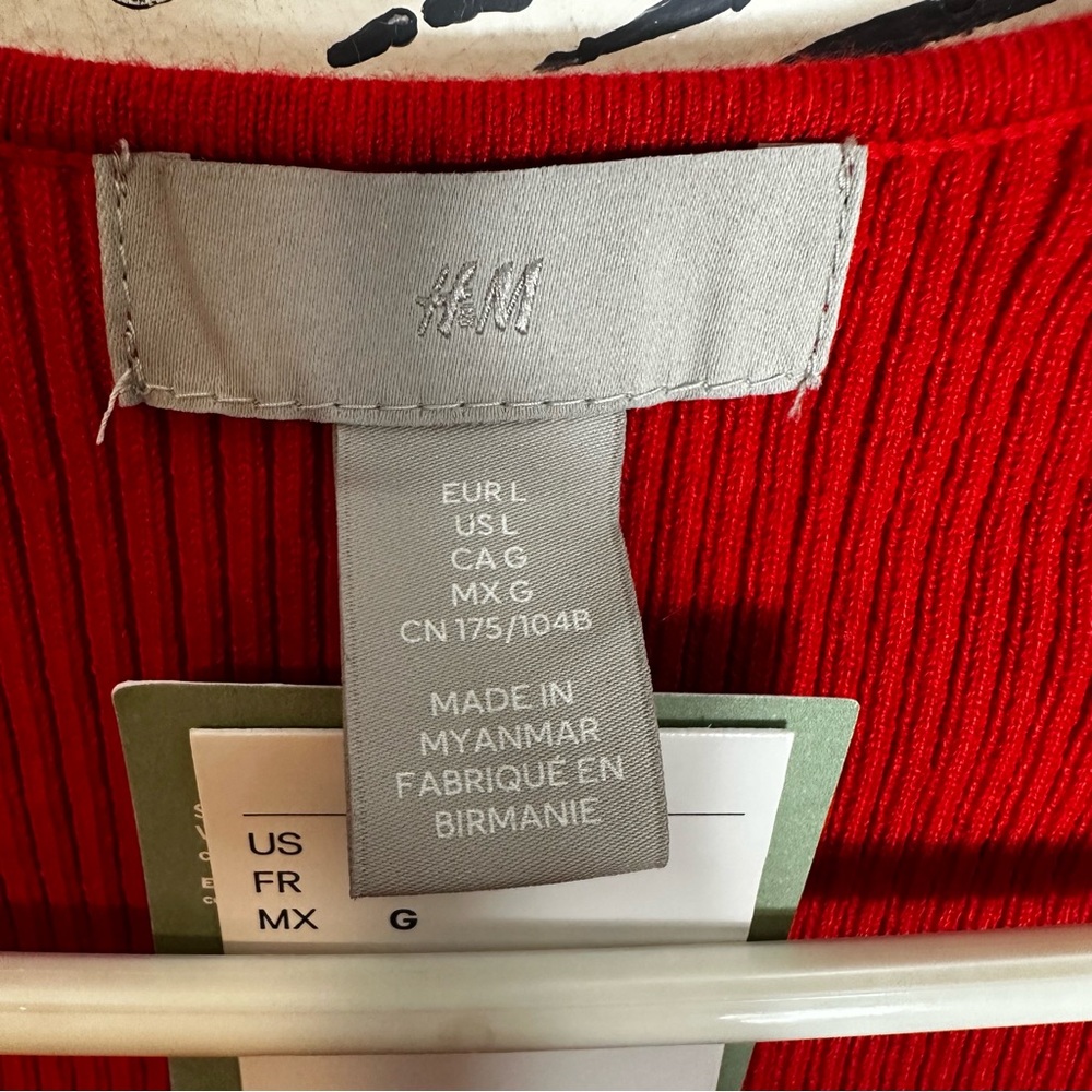 H&M Ribbed Knit Red Cropped Top - Picture 5 of 11